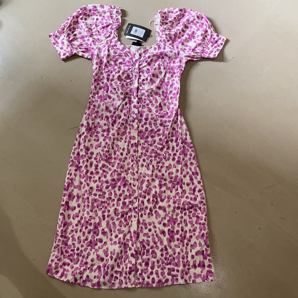 Who What Wear Puff Sleeve Midi Dress - Picture 2 of 4